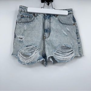 Zara Light Blue Denim Distressed Cut Off Shorts Size 4